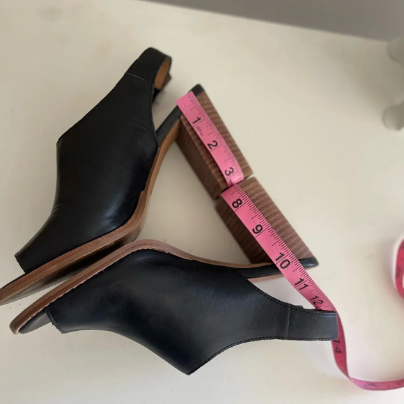 Madewell The Riley Convertible Black Leather Open Toe Heel - Picture 4 of 7